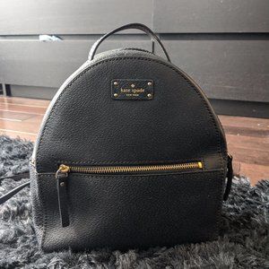 Kate Spade Black Leather Backpack Purse